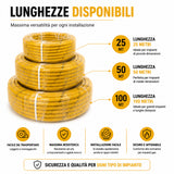 Tubo Multistrato Gas Corrugato PE-Xb/AL/PE-Xb con Guaina Gialla, Ø16 Ø20 Ø26 mm, Rotolo 25m 50m 100m, per Impianti Gas Metano GPL Interni, Alta Flessibilità e Resistenza