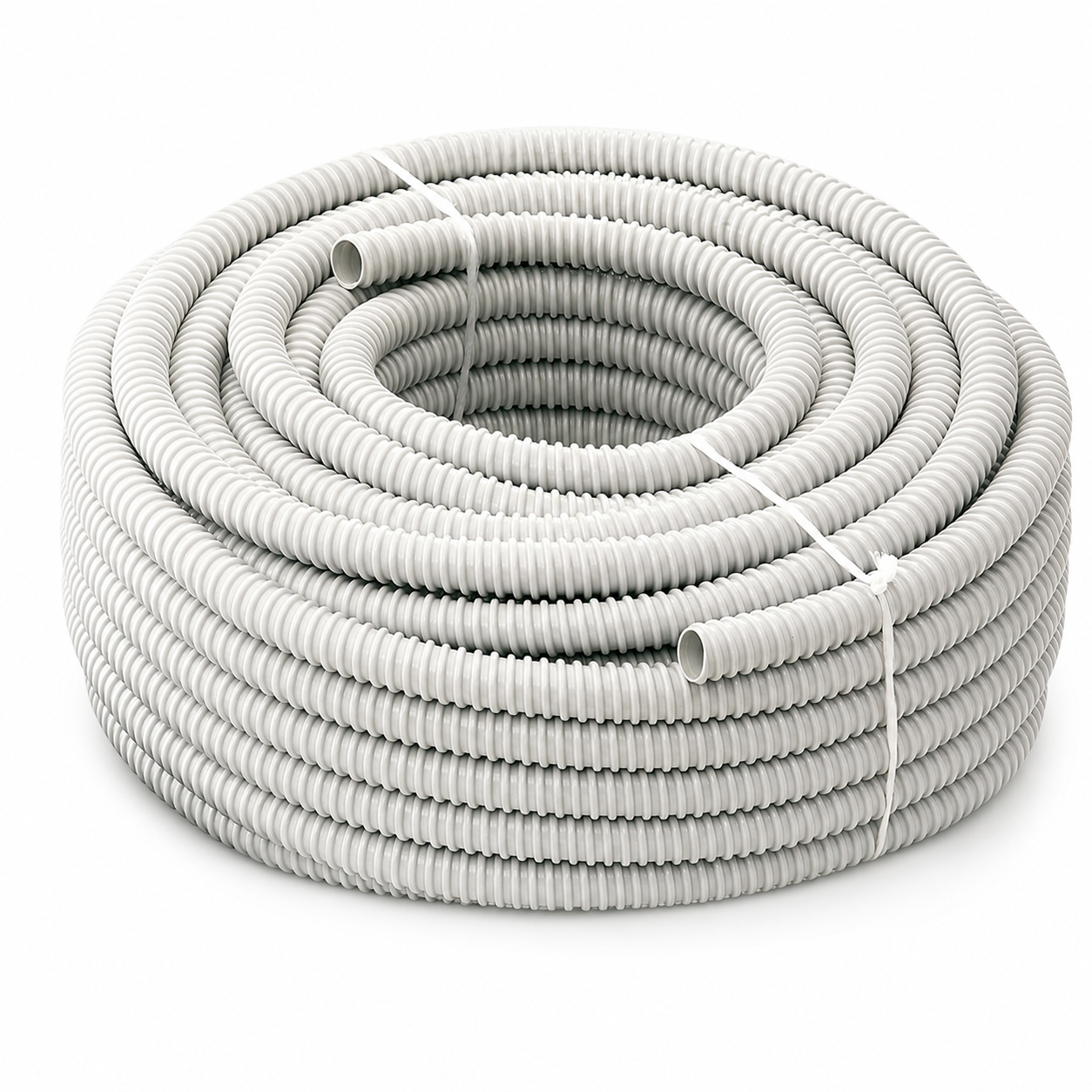 Guaina Spiralata Bianca in PVC per Impianti Elettrici, Tubo Corrugato Flessibile Isolante Passacavi, Matassa 30 Metri, Disponibile Ø16/18/20/25 mm
