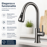 Rubinetto Cucina Miscelatore con Doccetta Estraibile 360° per Lavello – Vari Modelli e Finiture