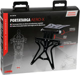 Lampa 90146 Aero-X Portatarga Moto Regolabile in Alluminio Nero