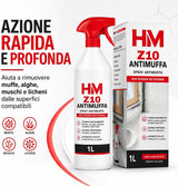 HM Spray Antimuffa Z10 1 Litro per Pareti e Muri Interni con 2 Guanti in Omaggio