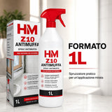 HM Spray Antimuffa Z10 1 Litro per Pareti e Muri Interni con 2 Guanti in Omaggio