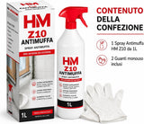 HM Spray Antimuffa Z10 1 Litro per Pareti e Muri Interni con 2 Guanti in Omaggio