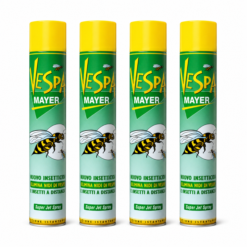 Mayer Braun Vespamayer 4 x 750 ml Spray contro Vespe e Calabroni - Getto 4 m