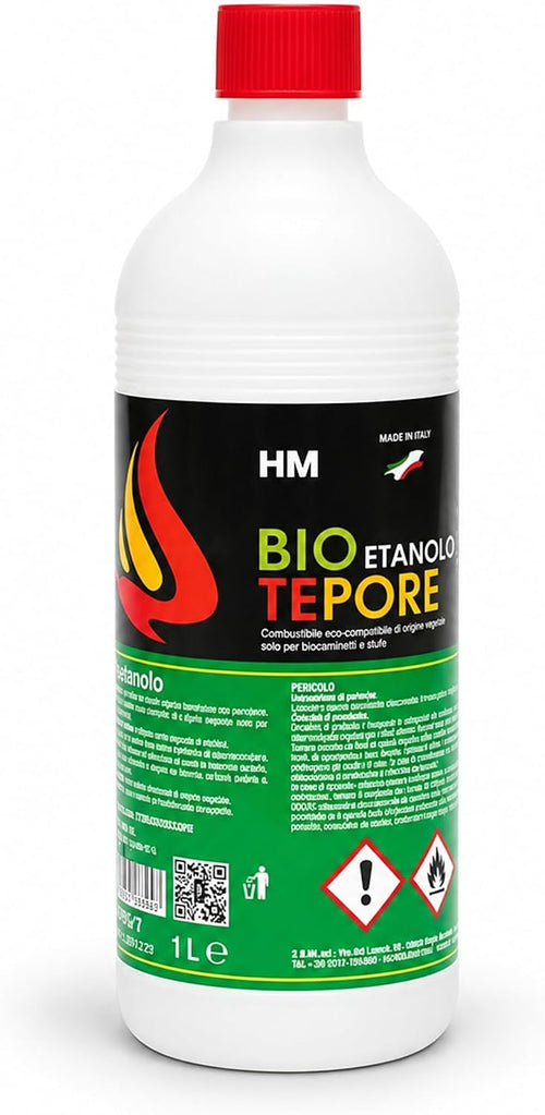 HM Liquid Bioethanol 96° for Bio-fireplaces and Stoves, Plant-Based Origin