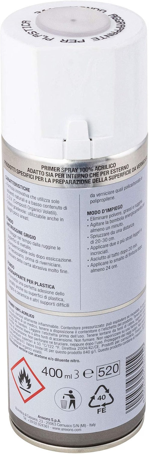 Arexons Primer 100% Acrilico Fondo Aggrappante per Plastica 400 ml