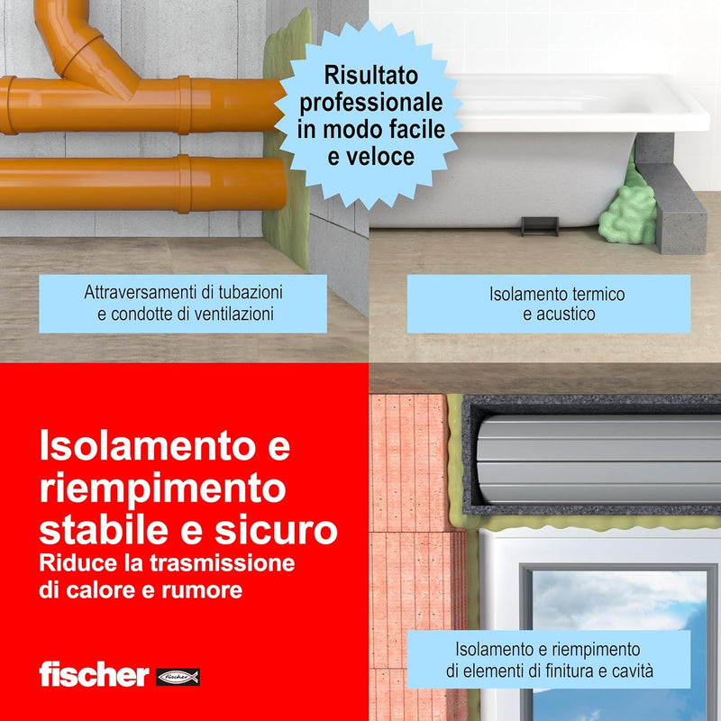 Fischer PU 1K 750 M - Schiuma poliuretanica manuale 750 ml