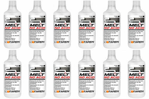 Faren Melt No Acid disgorgante liquido concentrato - 12 flaconi da 1 litro