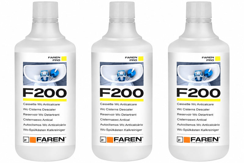 Faren F200 anticalcare per cassette WC - 3 flaconi da 1 litro