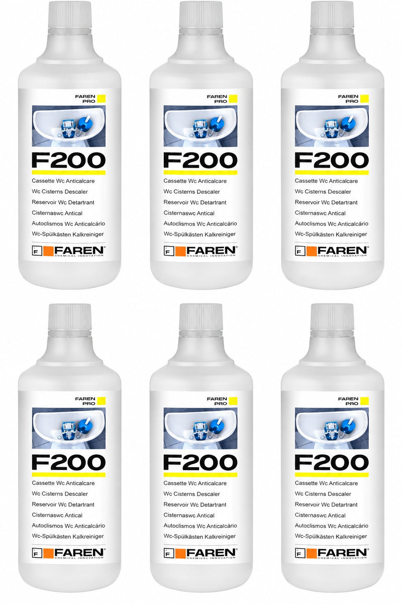 Faren F200 anticalcare per cassette WC - 6 flaconi da 1 litro