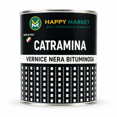HM Vernice Bituminosa Nera Impermeabilizzante 0,75L | Antiruggine per Ferro Legno Cemento | Guaina Liquida Protettiva Alta Resistenza
