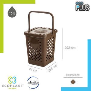Ecoplast, Pattumiera Forata per Raccolta Differenziata, Apertura a Libro, Flessibile e Indeformabile, Resiste a tutte le Temperature, Interno ed Esterno, Oltre 80% Plastica Riciclata, marrone - IDRAULICAMENTEEcoplast, Pattumiera Forata per Raccolta Differenziata, Apertura a Libro, Flessibile e Indeformabile, Resiste a tutte le Temperature, Interno ed Esterno, Oltre 80% Plastica Riciclata, marrone