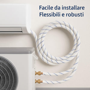 Kit Tubi Rame Climatizzatore Isoclima Ø1/4”+3/8” CU - DHP 99,9% con Guaina Ignifuga | Disponibile 10MT/5MT/3MT Con o Senza Raccordi | Compatibile Gas R32 R410A R407C - IDRAULICAMENTEKit Tubi Rame Climatizzatore Isoclima Ø1/4”+3/8” CU - DHP 99,9% con Guaina Ignifuga | Disponibile 10MT/5MT/3MT Con o Senza Raccordi | Compatibile Gas R32 R410A R407C