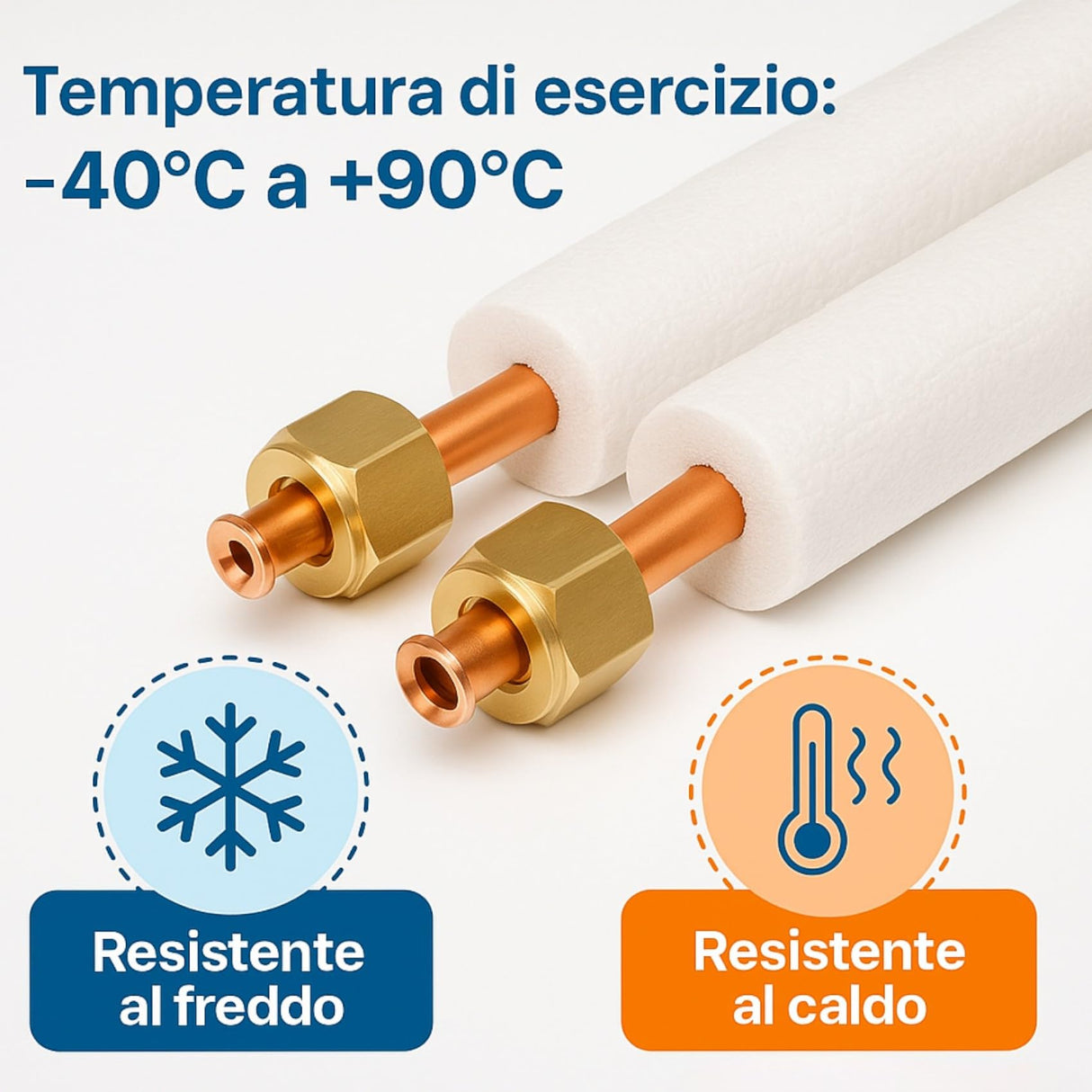 Kit Tubi Rame Climatizzatore Isoclima Ø1/4”+3/8” CU - DHP 99,9% con Guaina Ignifuga | Disponibile 10MT/5MT/3MT Con o Senza Raccordi | Compatibile Gas R32 R410A R407C - IDRAULICAMENTEKit Tubi Rame Climatizzatore Isoclima Ø1/4”+3/8” CU - DHP 99,9% con Guaina Ignifuga | Disponibile 10MT/5MT/3MT Con o Senza Raccordi | Compatibile Gas R32 R410A R407C